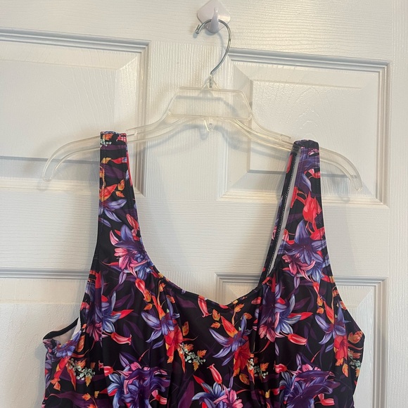 Women Plus Size Tropical Floral Print Bathing Suit Swimsuit Summer Swimwear 18W - Picture 9 of 10